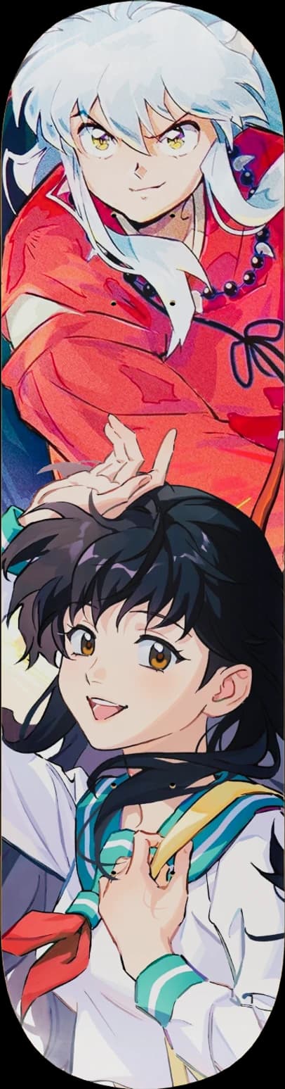 InuYasha and Kagome, hand-painted